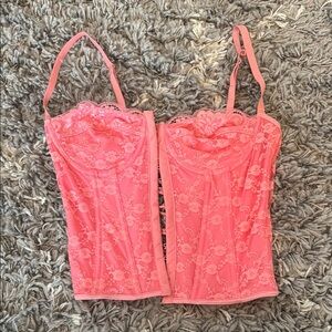 SHEIN Pink Sleeveless Bustier Camisole Top